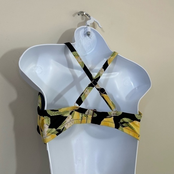 Shade & Shore Black and Yellow Lemon Print Bikini Top - Picture 8 of 11